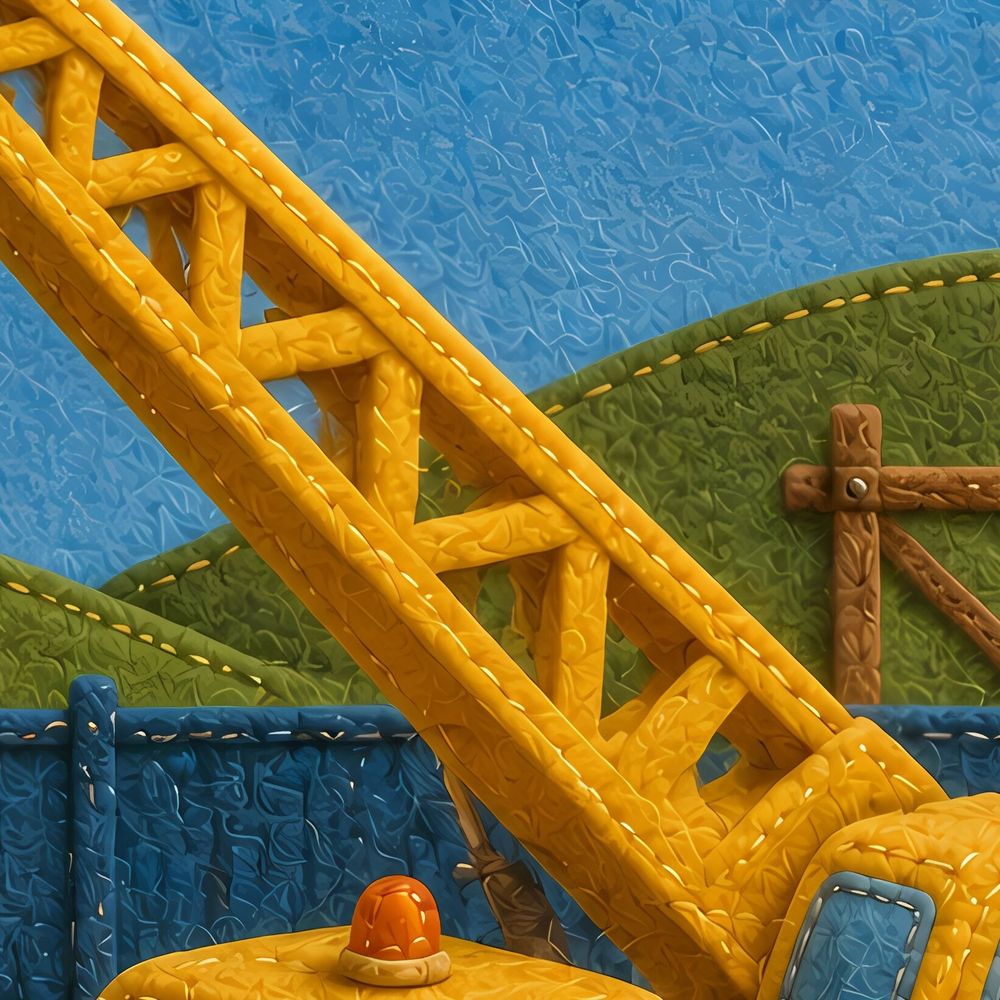 Felt Crane Truck — kids & nursery art print by Brunelvi — view 2