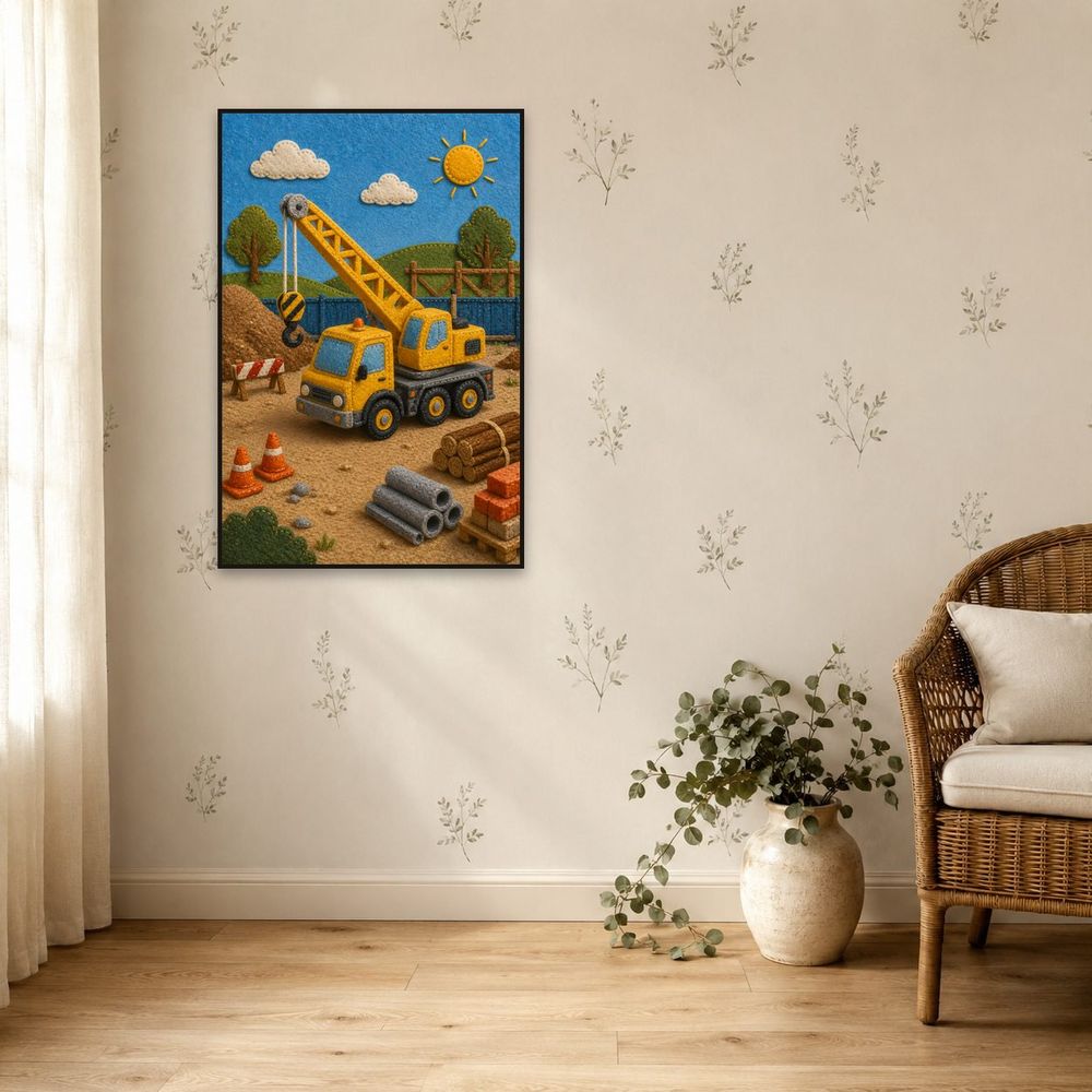 Felt Crane Truck — kids & nursery art print by Brunelvi — view 5