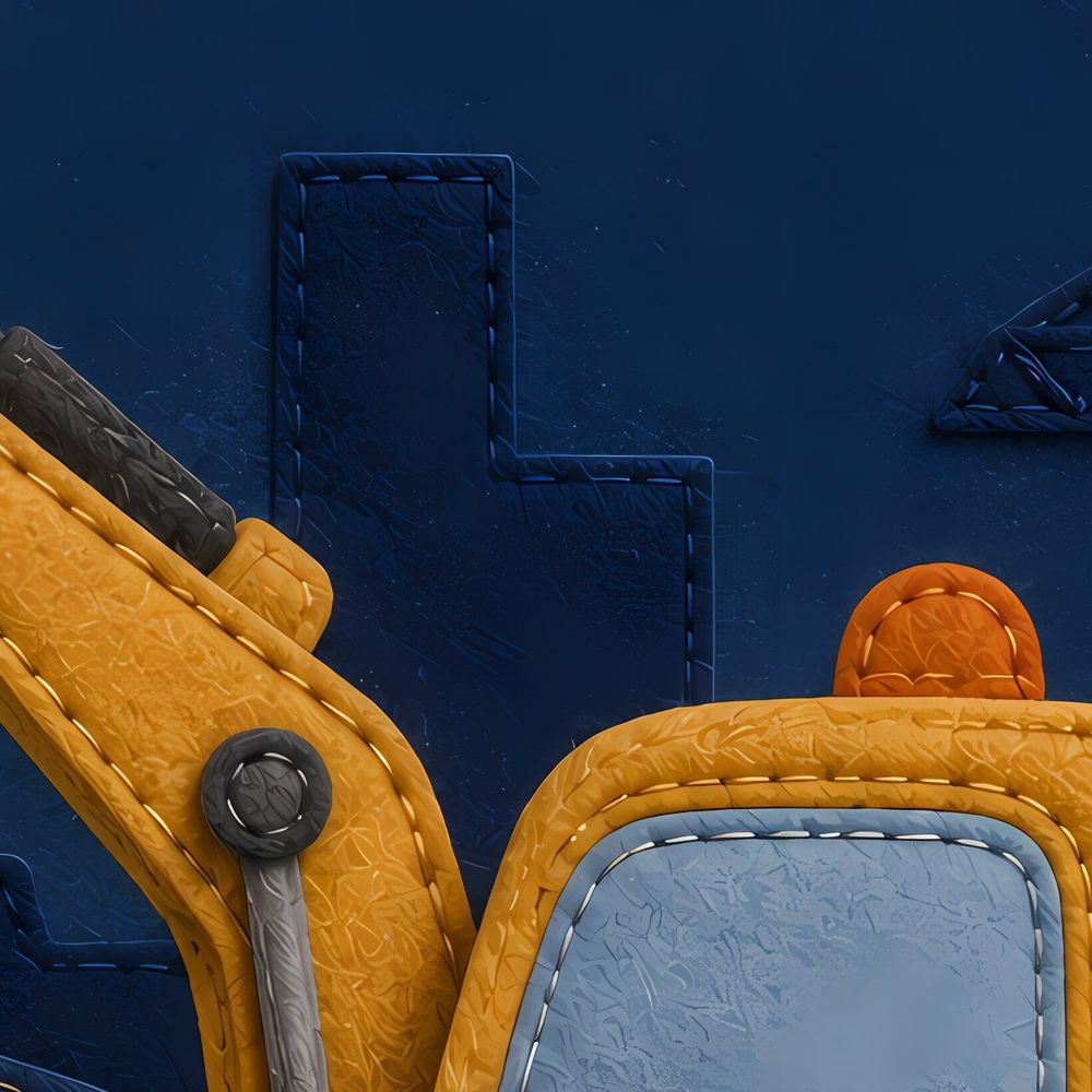 Felt Excavator — kids & nursery art print by Brunelvi — view 2