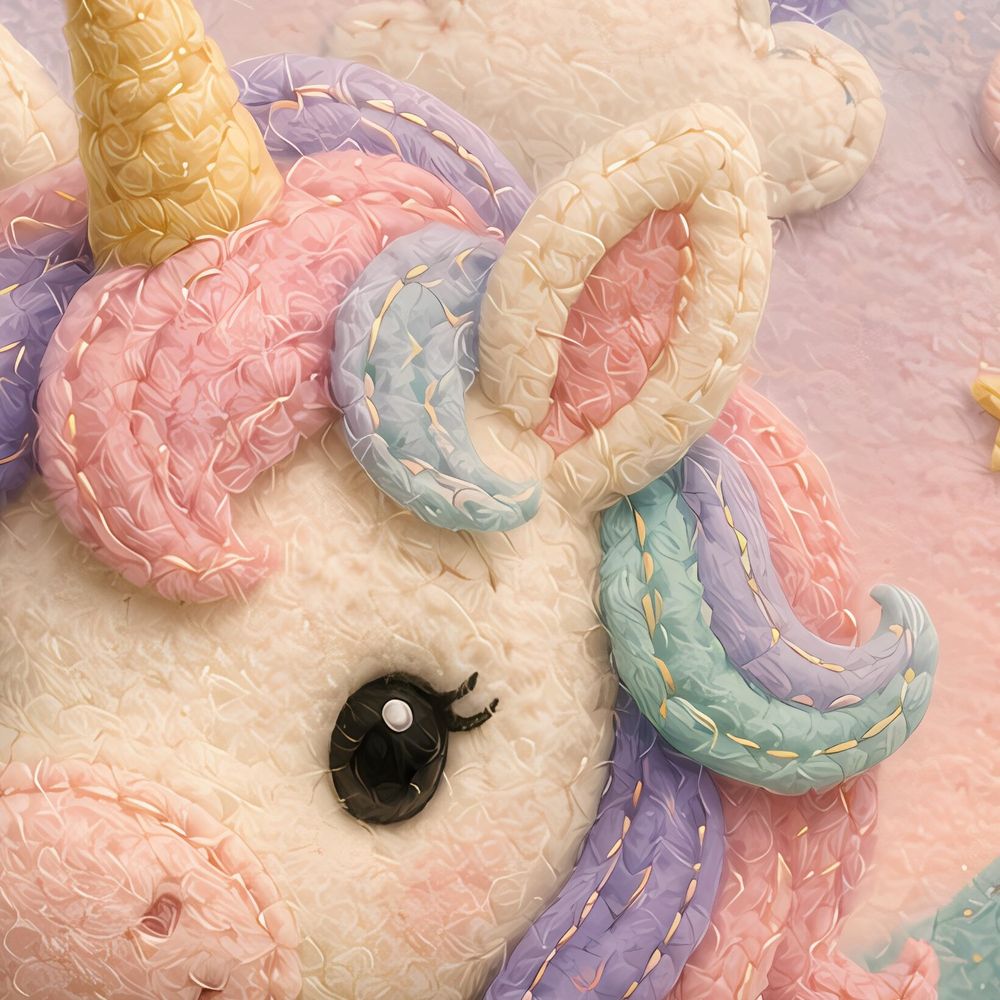 Felt Rainbow Unicorn — kids & nursery art print by Brunelvi — view 2