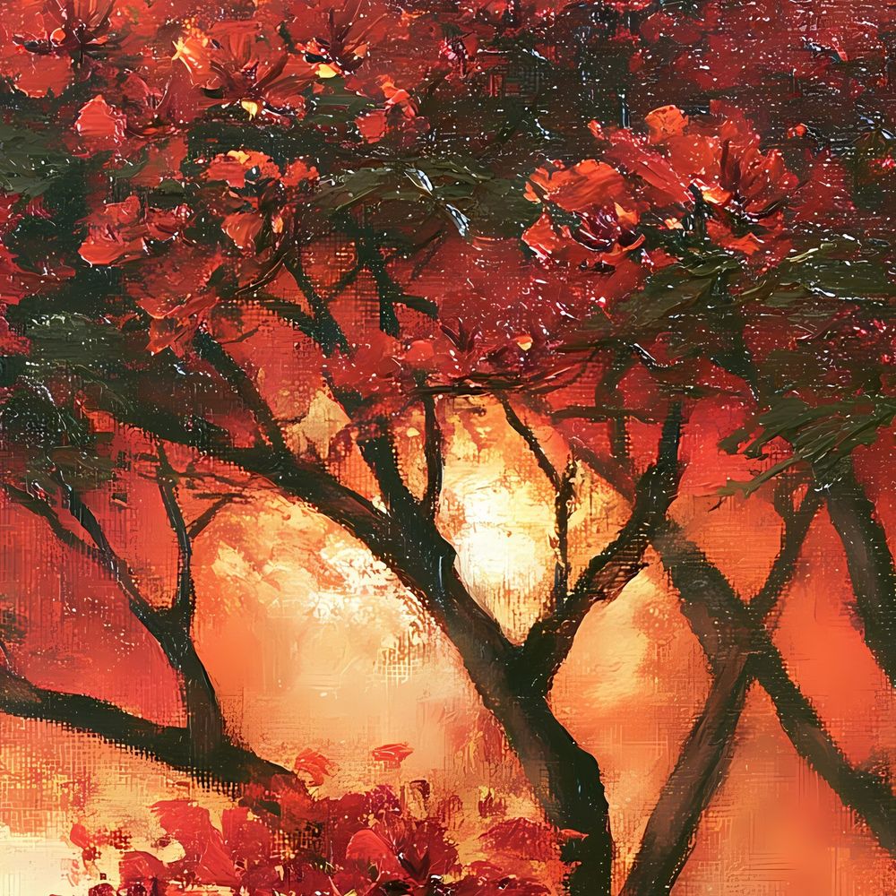 Flame Tree Glow — landscapes art print by Brunelvi — view 2
