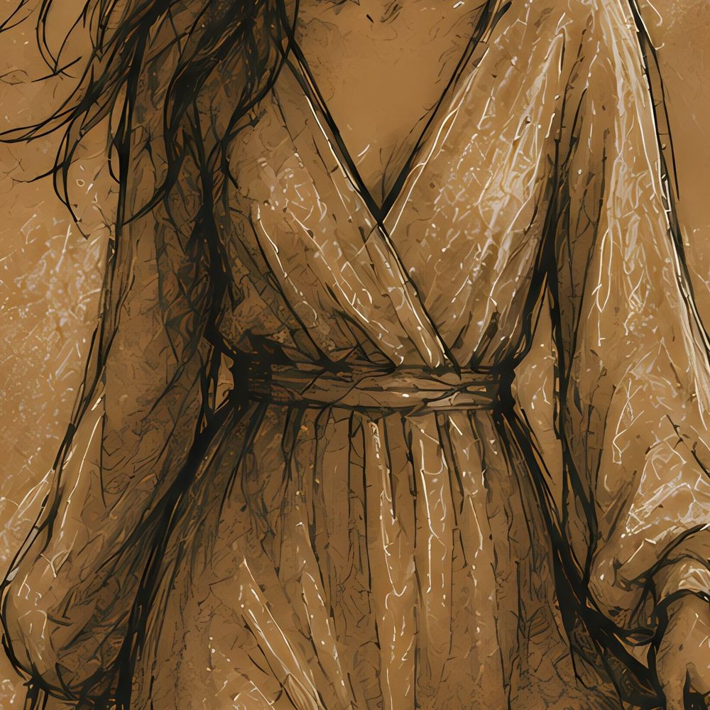 Flowing Dress Sketch — animals wall art print by Brunelvi — view 2