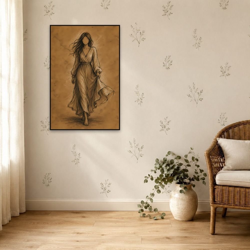 Flowing Dress Sketch — animals wall art print by Brunelvi — view 5