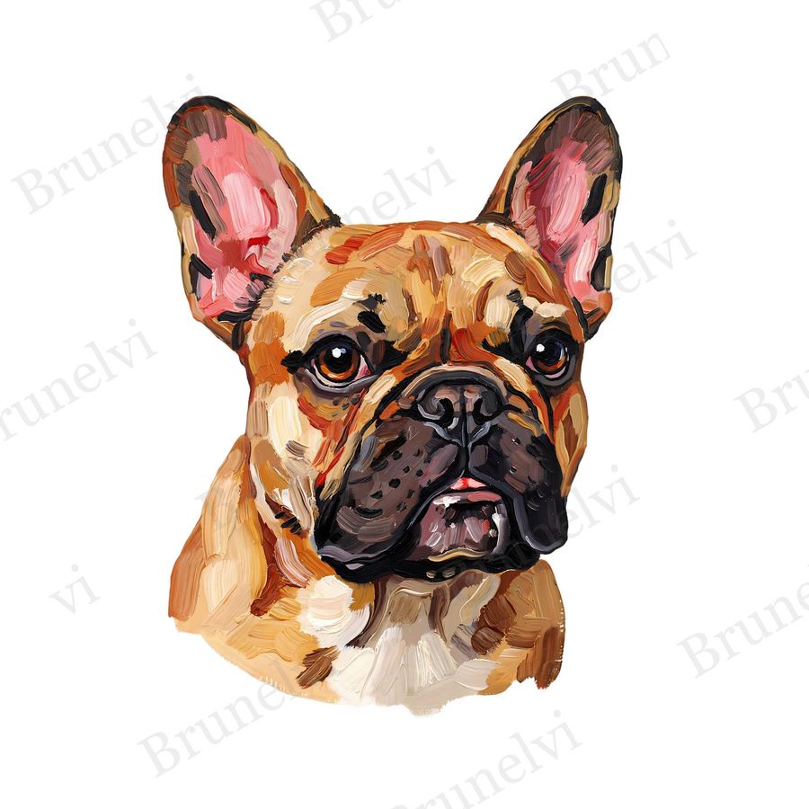 French Bulldog Oil Painting Clipart — animal clipart clipart by Brunelvi