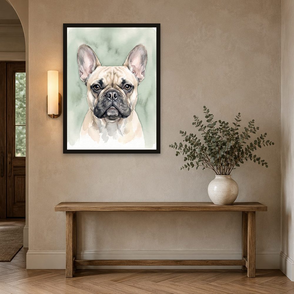 French Bulldog watercolor painting wall art by Brunelvi — Ansicht 2