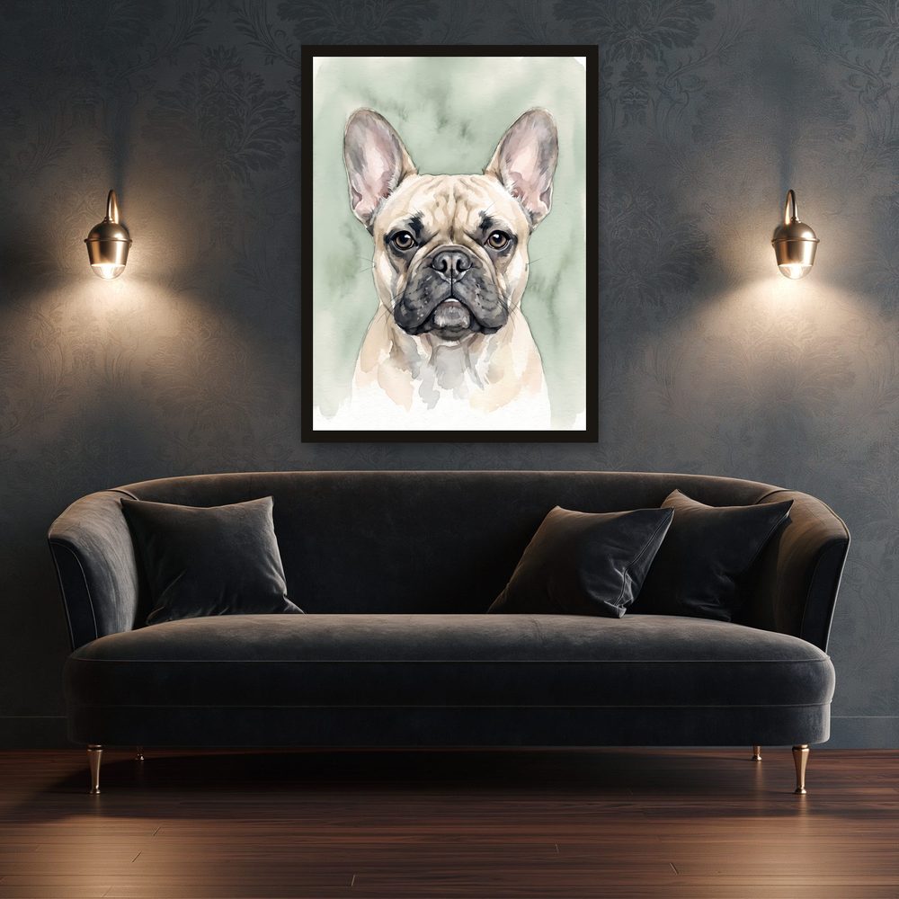 French Bulldog watercolor painting wall art by Brunelvi — Ansicht 3