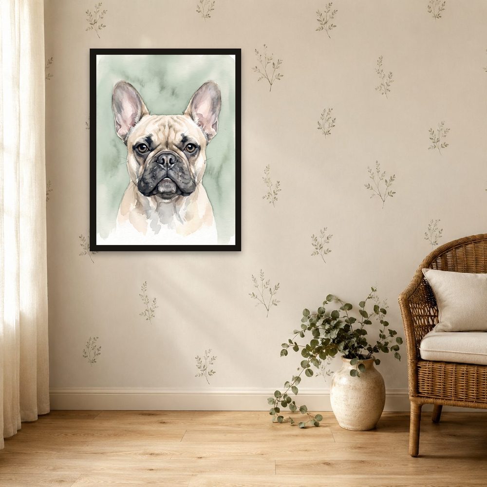 French Bulldog watercolor painting wall art by Brunelvi — Ansicht 4