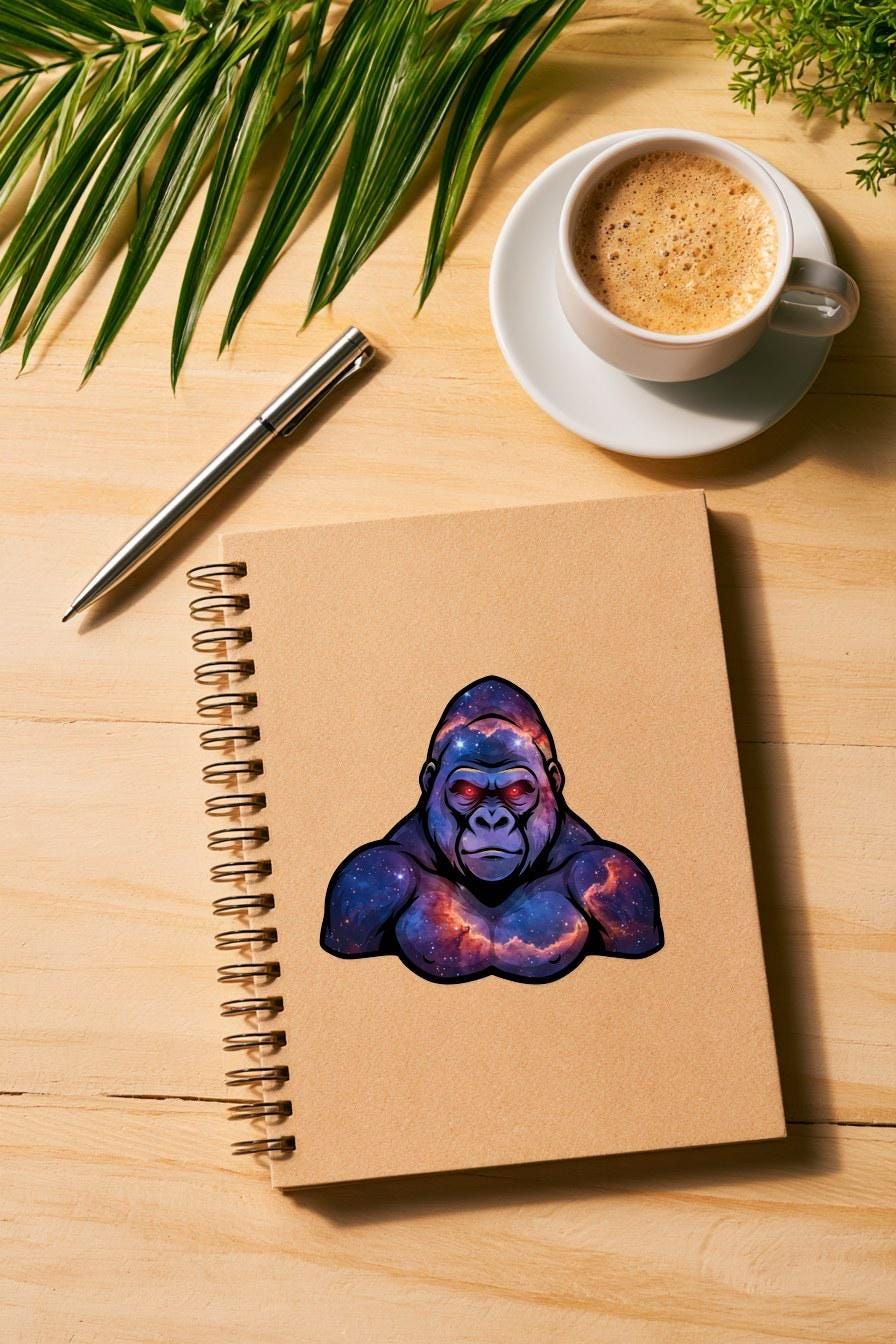 Galaxy Nebula Gorilla PNG — bold clipart clipart by Brunelvi — view 4