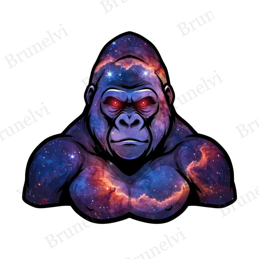 Galaxy Nebula Gorilla PNG — bold clipart clipart by Brunelvi