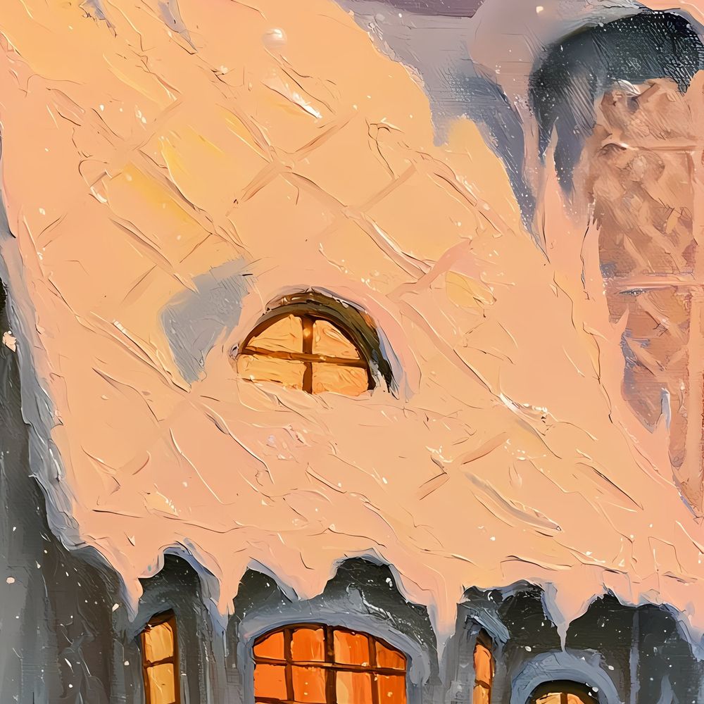Gingerbread Snow Cottage — fantasy wall art print by Brunelvi — view 2