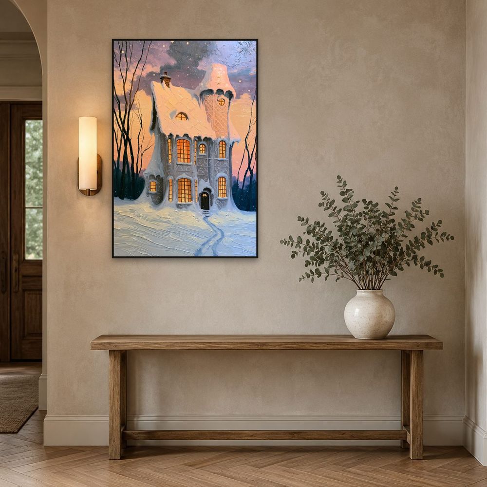 Gingerbread Snow Cottage — fantasy wall art print by Brunelvi — view 3