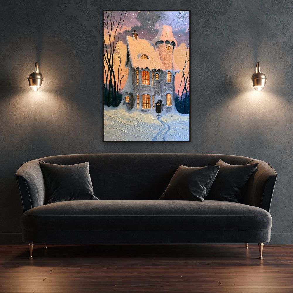Gingerbread Snow Cottage — fantasy wall art print by Brunelvi — view 4