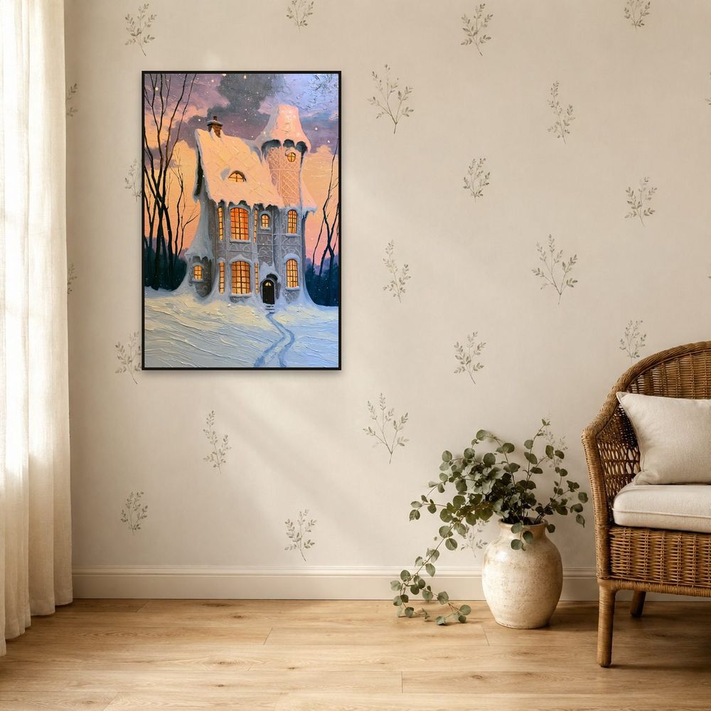 Gingerbread Snow Cottage — fantasy wall art print by Brunelvi — view 5