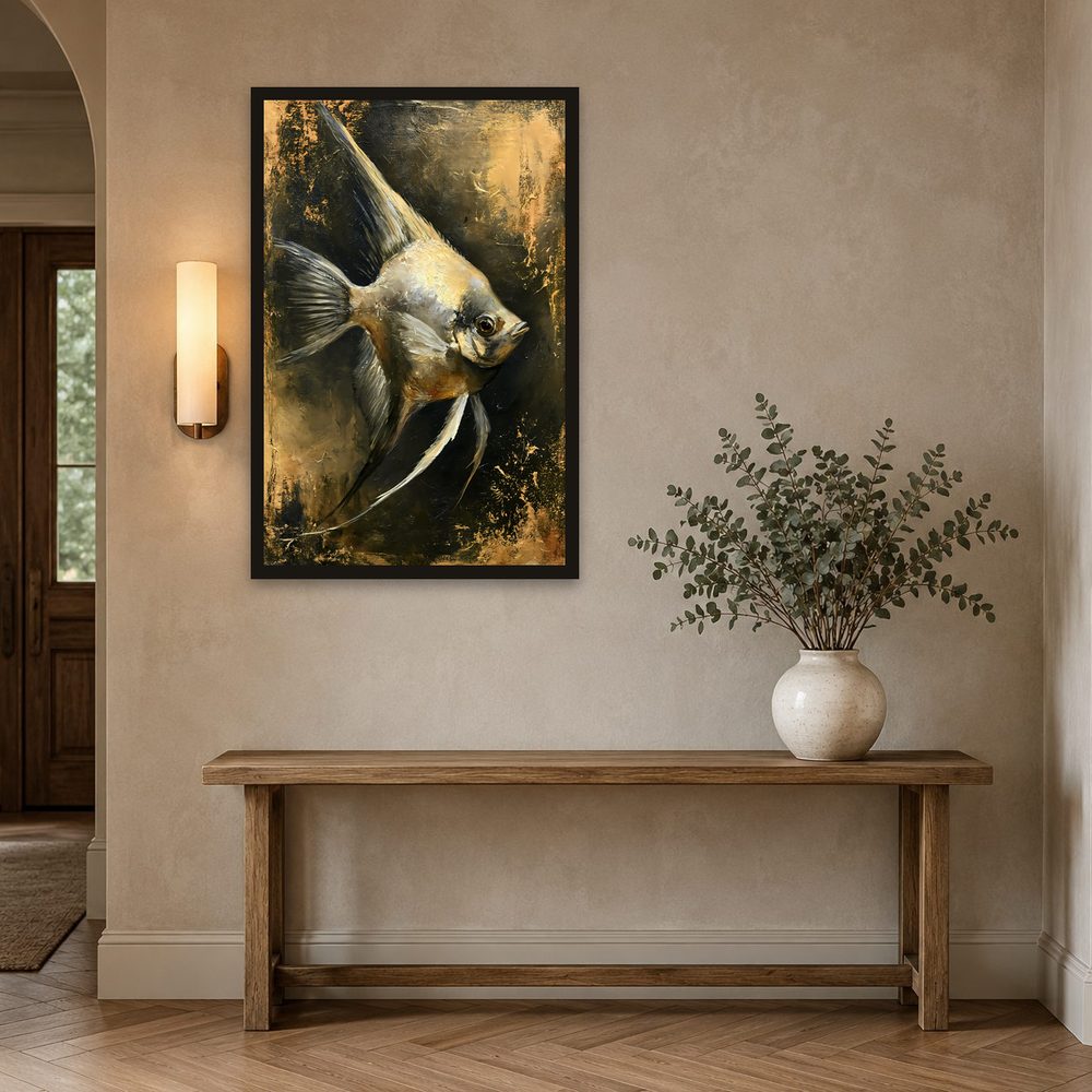 Golden Angelfish impasto oil painting wall art by Brunelvi — Ansicht 2