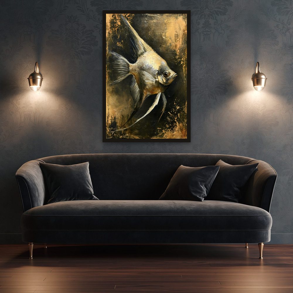 Golden Angelfish impasto oil painting wall art by Brunelvi — Ansicht 3