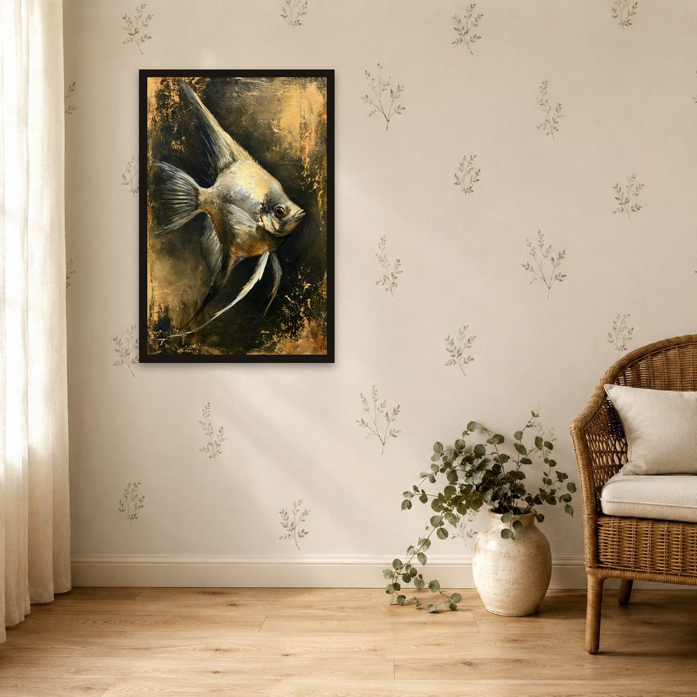 Golden Angelfish impasto oil painting wall art by Brunelvi — Ansicht 4