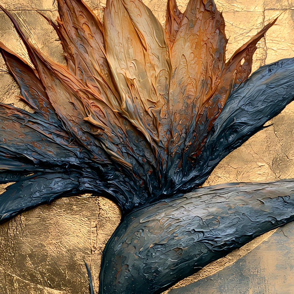 Golden Bird of Paradise — florals wall art print by Brunelvi — view 2