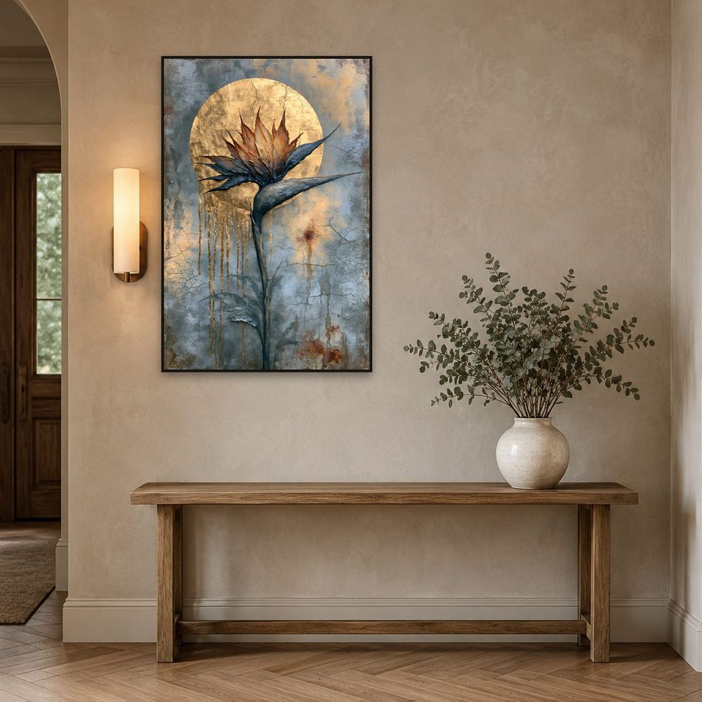 Golden Bird of Paradise — florals wall art print by Brunelvi — view 3