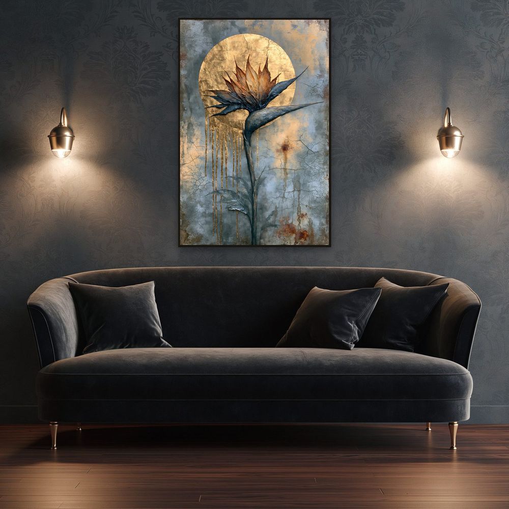 Golden Bird of Paradise — florals wall art print by Brunelvi — view 4