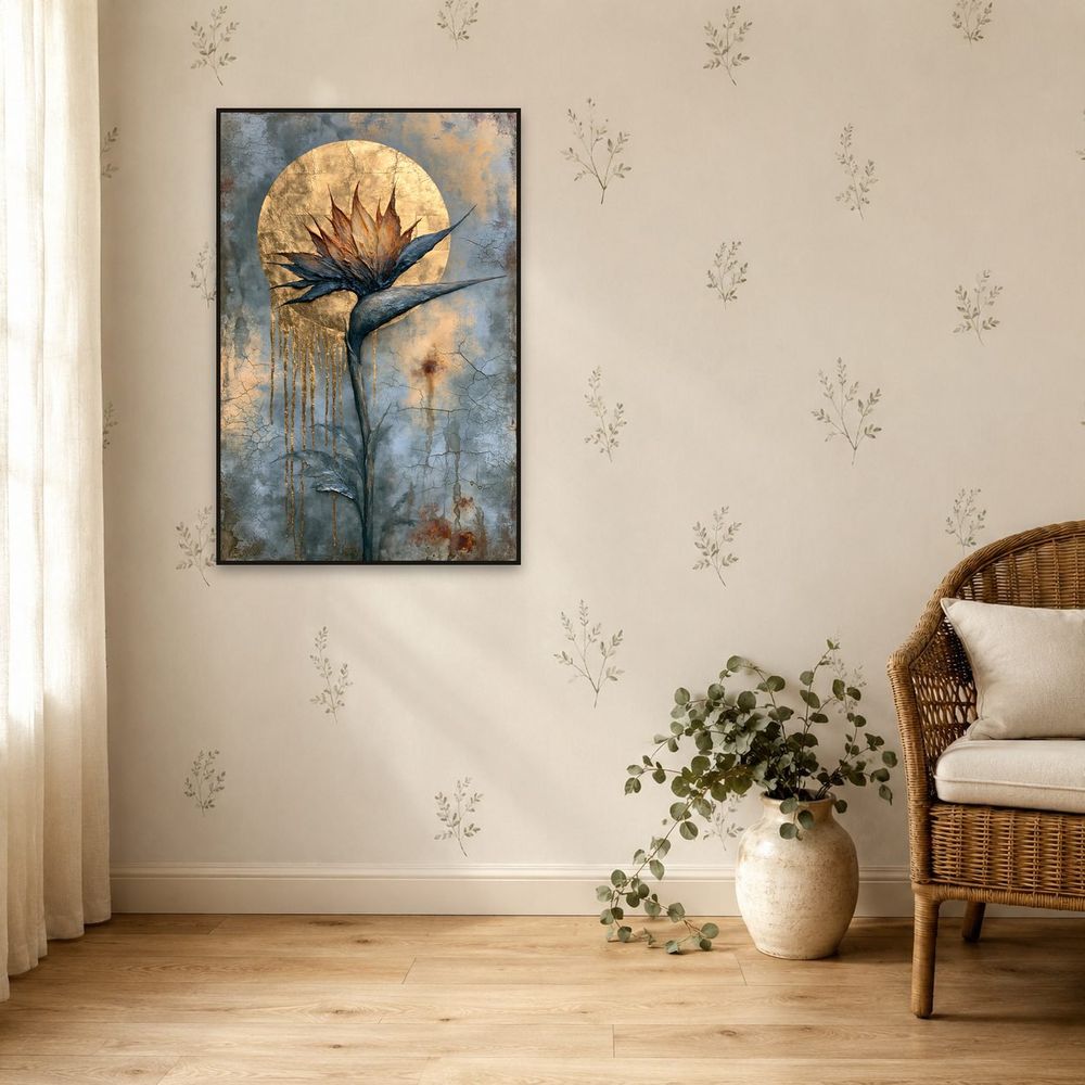 Golden Bird of Paradise — florals wall art print by Brunelvi — view 5