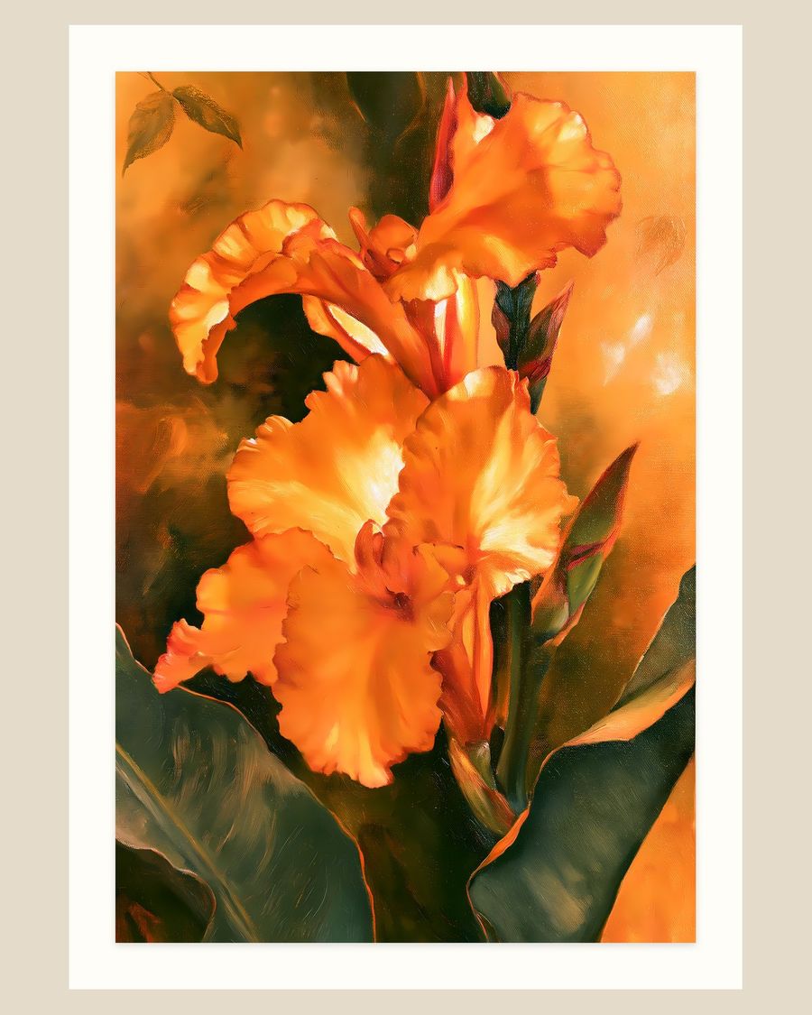 Golden Canna Lily — florals art print by Brunelvi