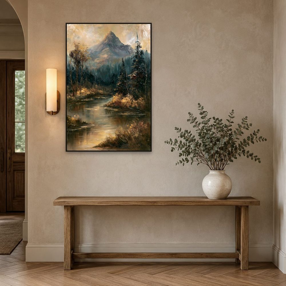 Golden Forest River — landscapes wall art print by Brunelvi — view 3