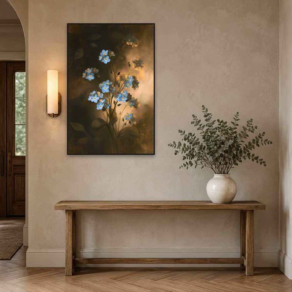 Golden Forget Me Not — florals wall art print by Brunelvi — view 3