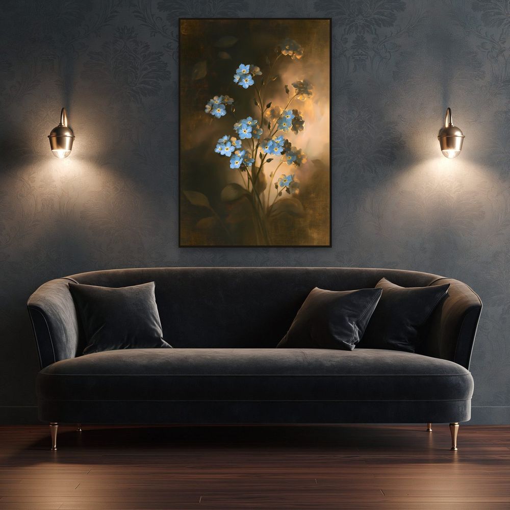 Golden Forget Me Not — florals wall art print by Brunelvi — view 4