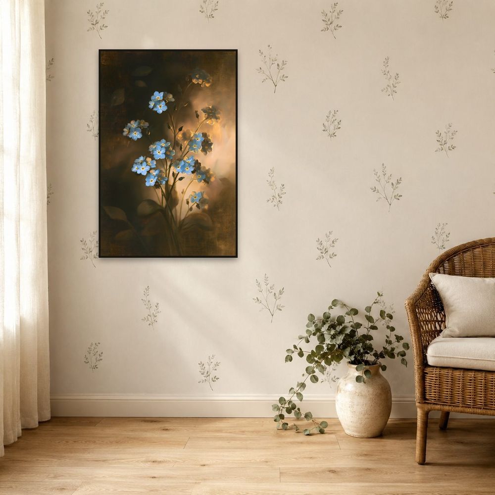 Golden Forget Me Not — florals wall art print by Brunelvi — view 5