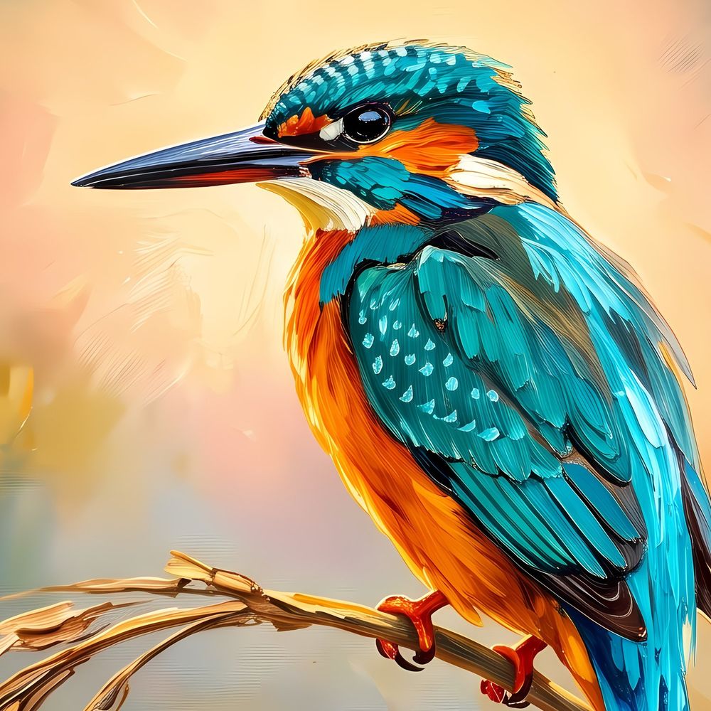 Golden Kingfisher Reed — animals wall art print by Brunelvi — view 2