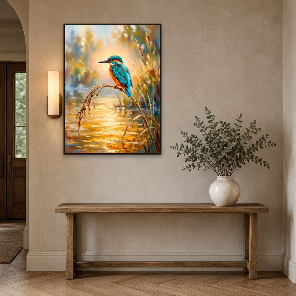 Golden Kingfisher Reed — animals wall art print by Brunelvi — view 3