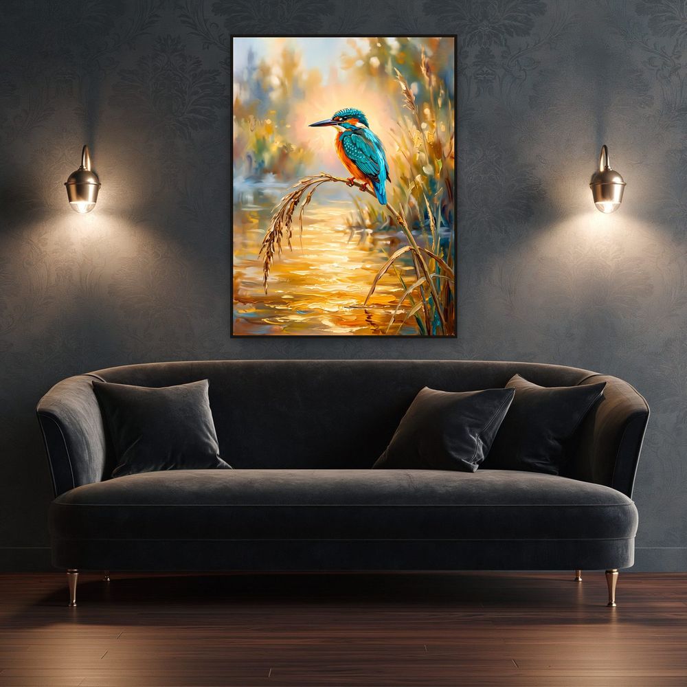 Golden Kingfisher Reed — animals wall art print by Brunelvi — view 4