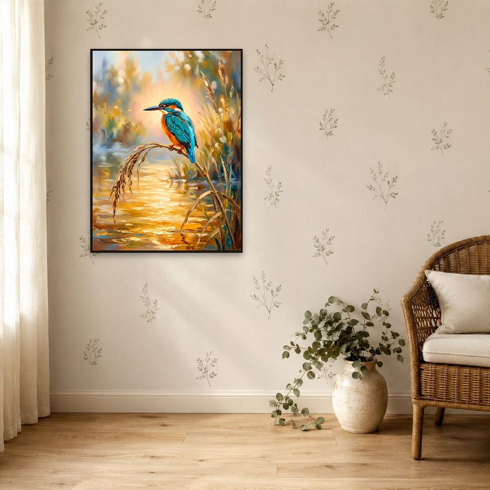 Golden Kingfisher Reed — animals wall art print by Brunelvi — view 5