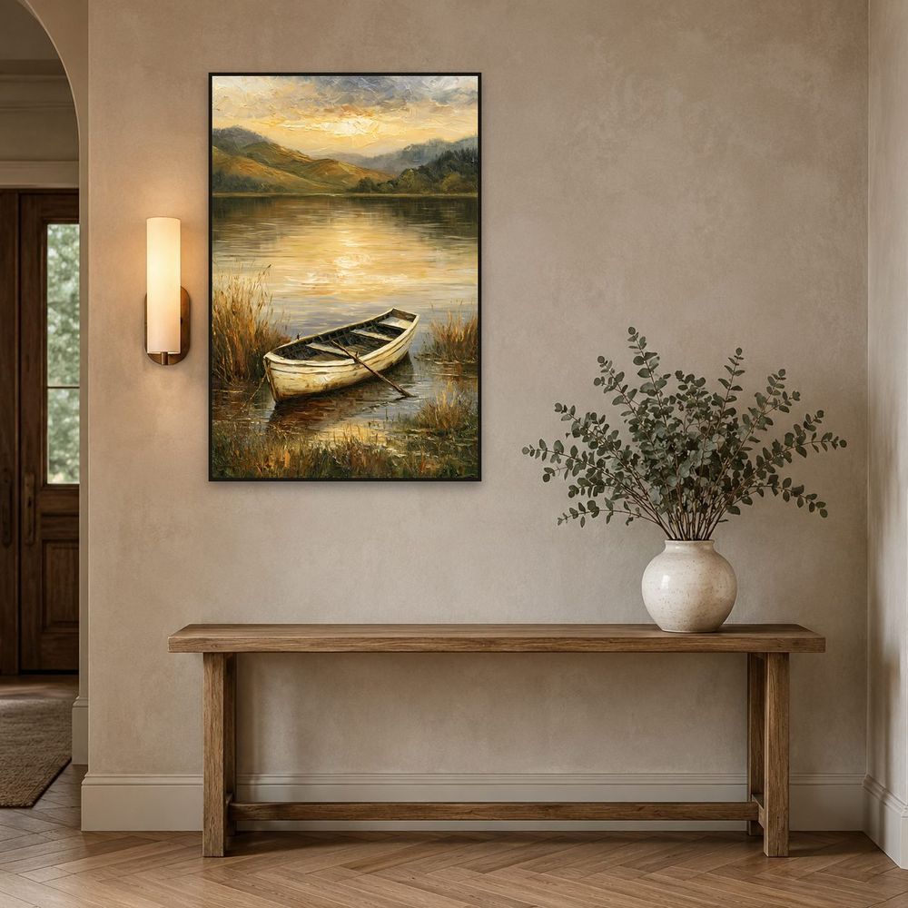 Golden Lake Rowboat — landscapes wall art print by Brunelvi — view 3