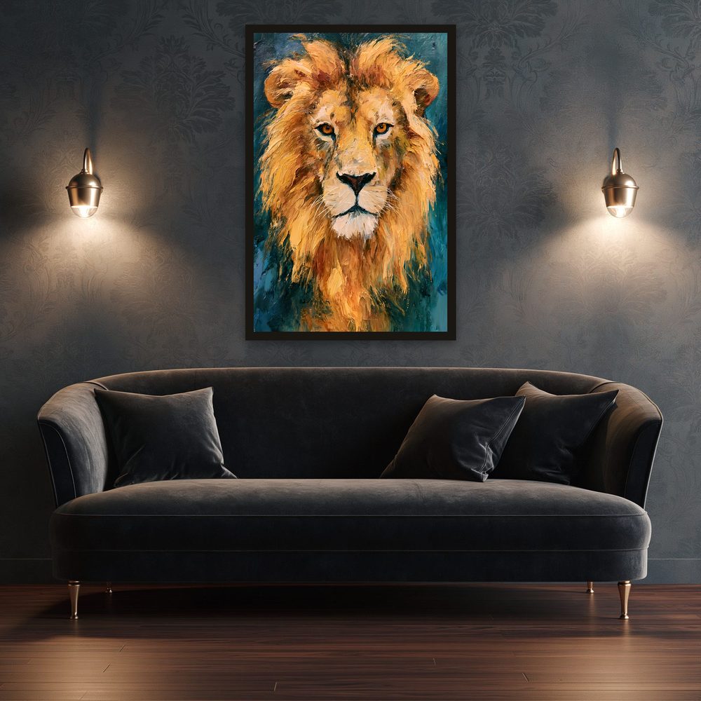 Golden Lion impasto oil painting wall art by Brunelvi — Ansicht 3