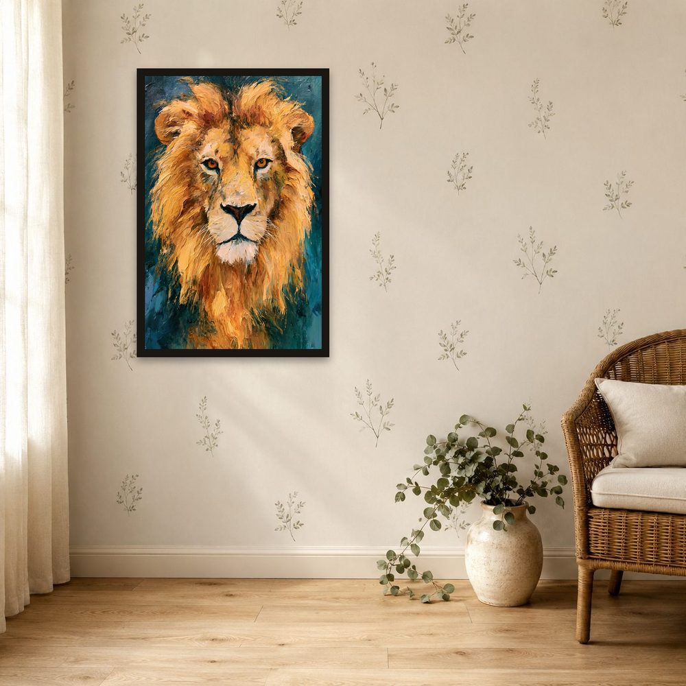 Golden Lion impasto oil painting wall art by Brunelvi — Ansicht 4