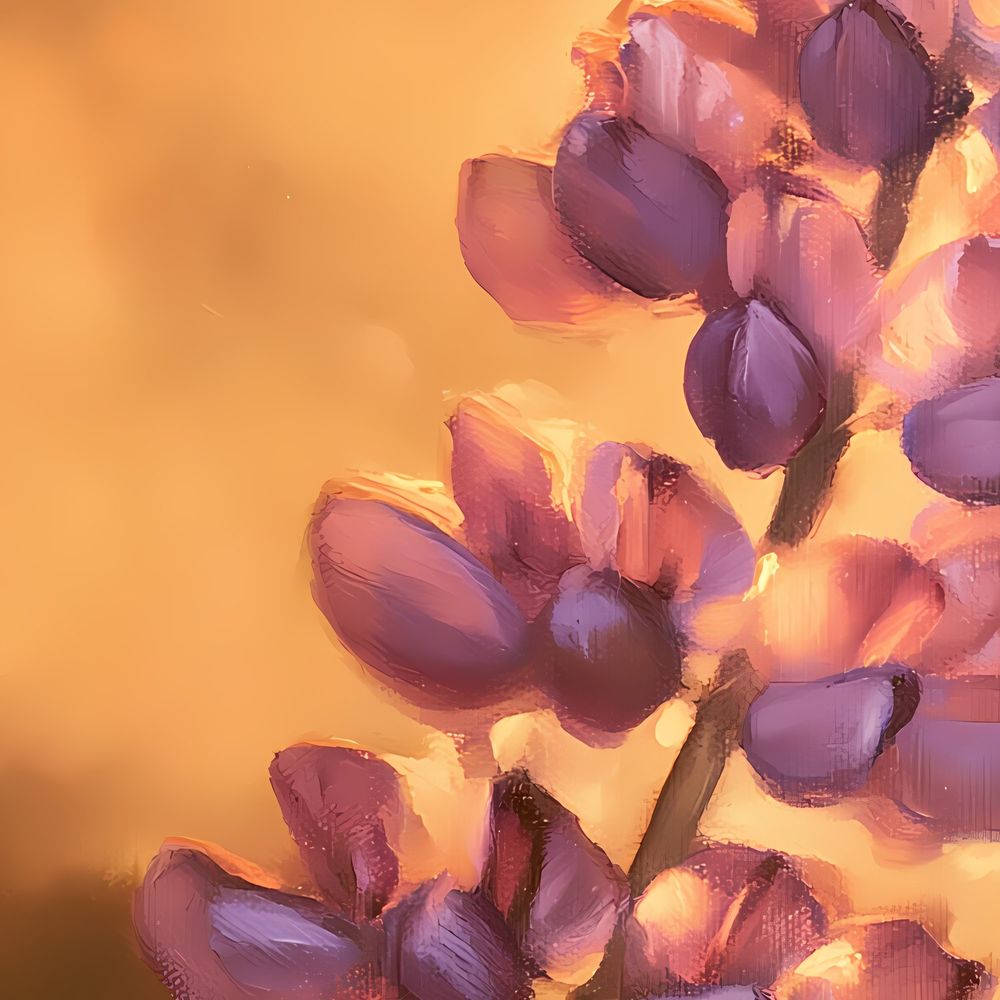 Golden Lupine Spire — florals wall art print by Brunelvi — view 2