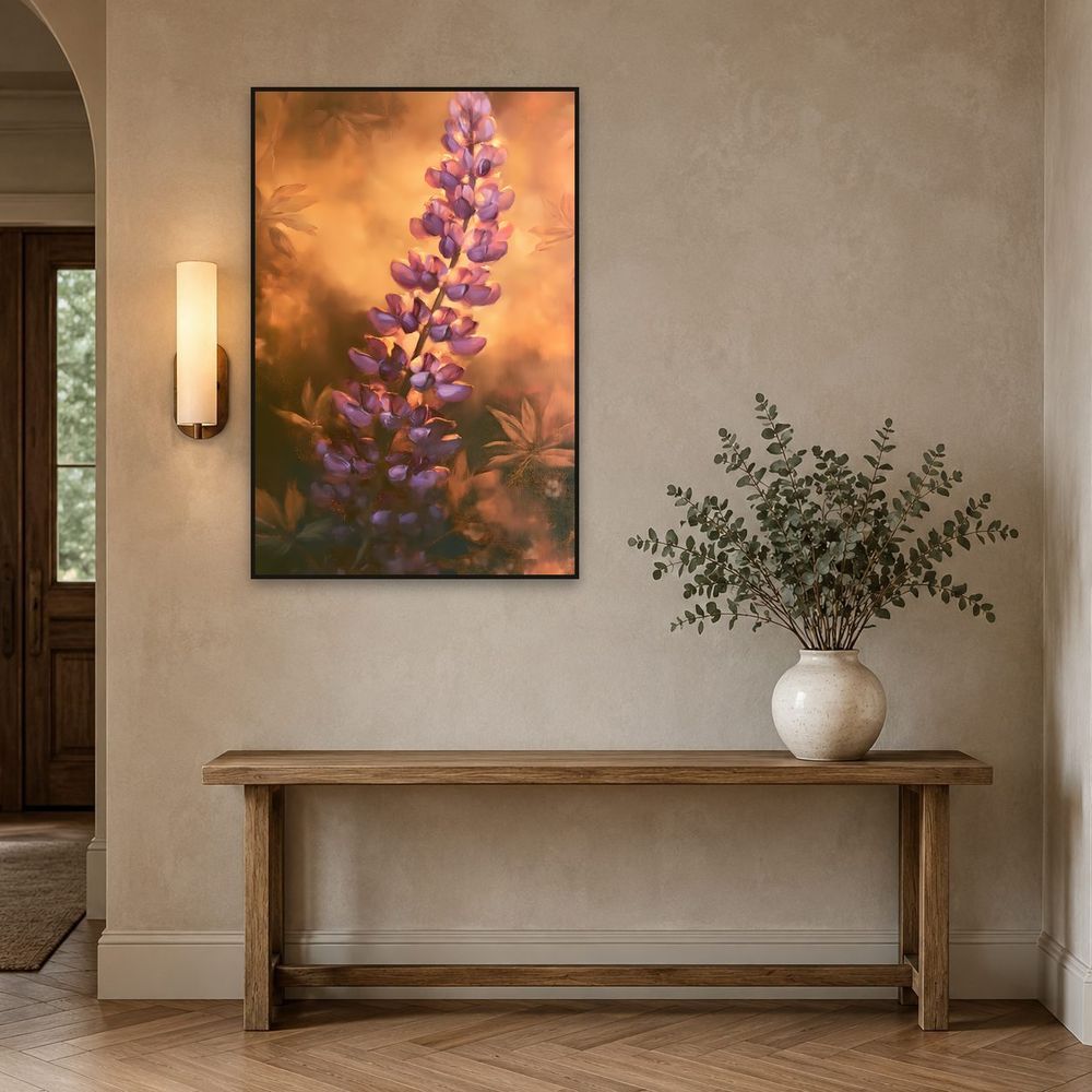 Golden Lupine Spire — florals wall art print by Brunelvi — view 3