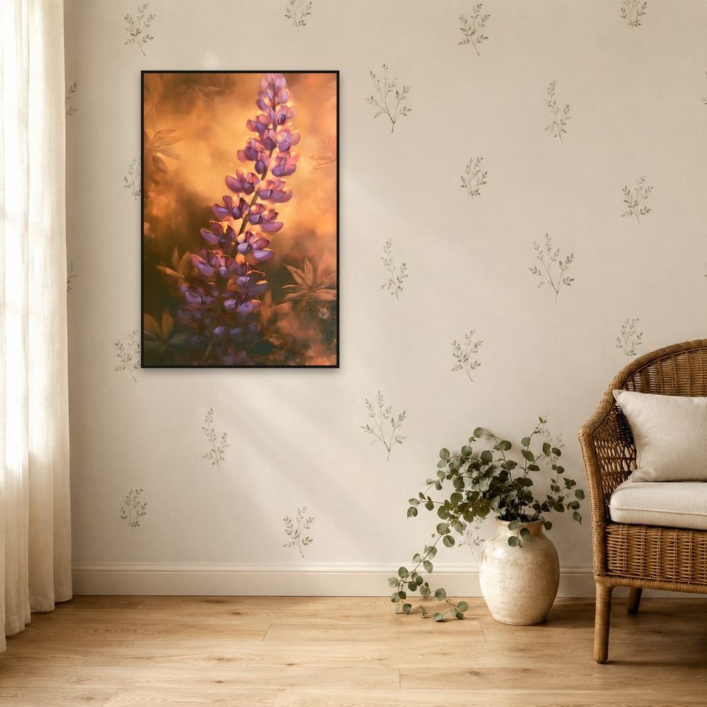 Golden Lupine Spire — florals wall art print by Brunelvi — view 5