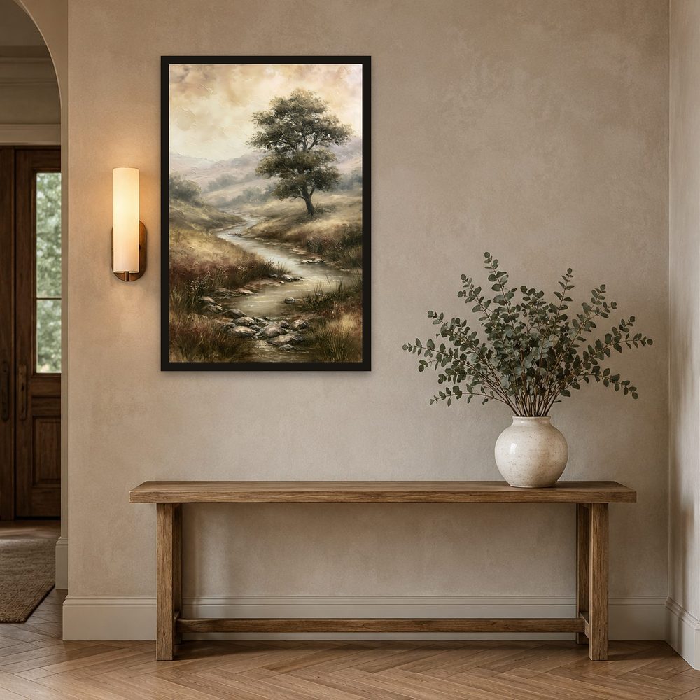Golden Meadow Creek impasto oil painting wall art by Brunelvi — Ansicht 2