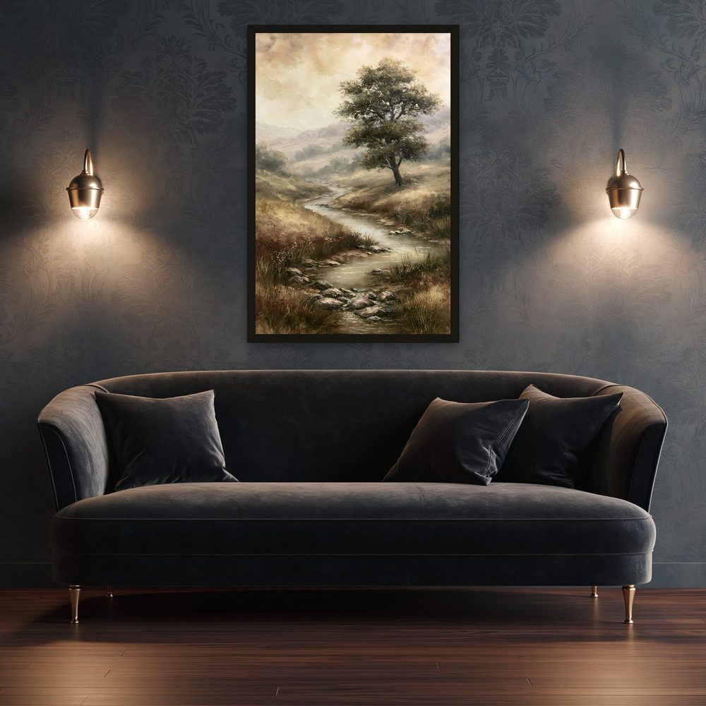 Golden Meadow Creek impasto oil painting wall art by Brunelvi — Ansicht 3