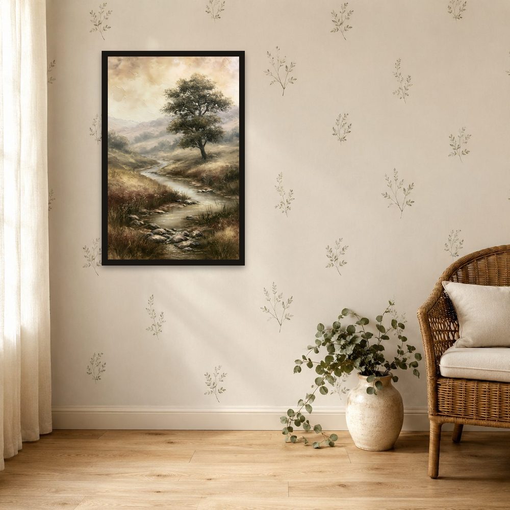 Golden Meadow Creek impasto oil painting wall art by Brunelvi — Ansicht 4