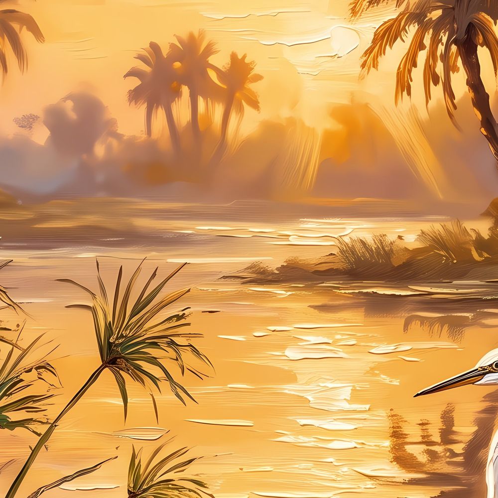 Golden Nile Egrets — animals wall art print by Brunelvi — view 2