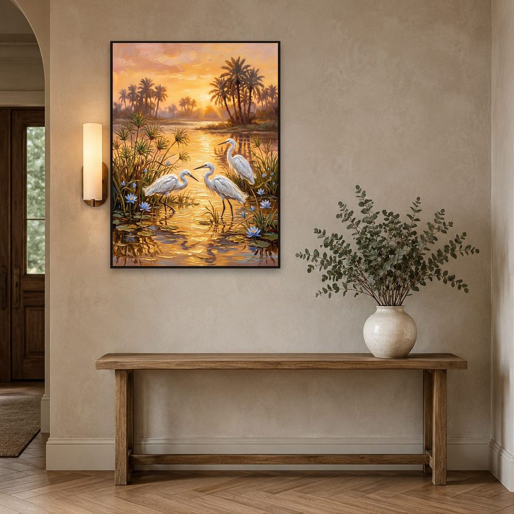Golden Nile Egrets — animals wall art print by Brunelvi — view 3
