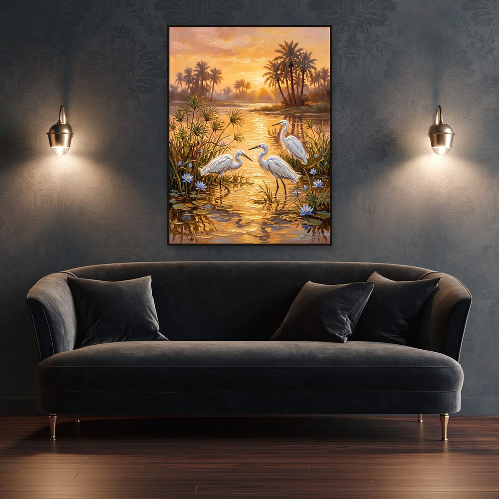 Golden Nile Egrets — animals wall art print by Brunelvi — view 4