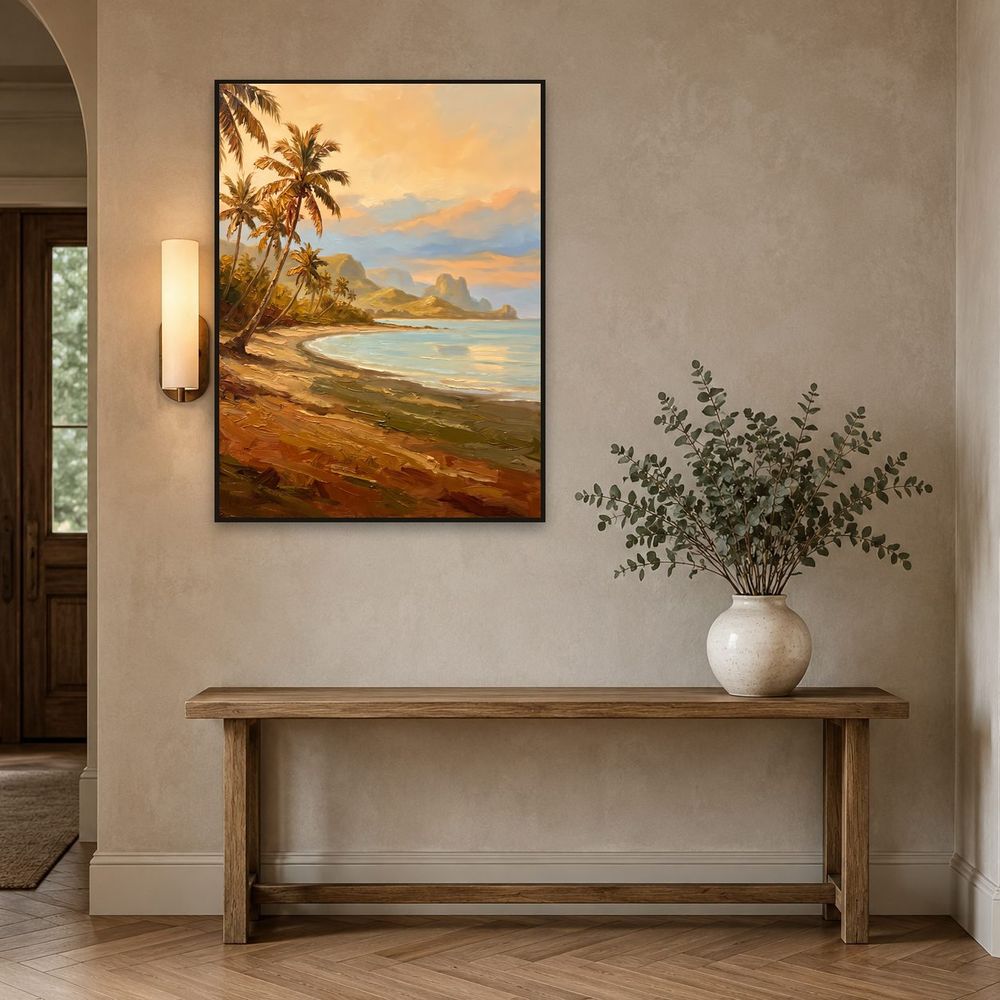 Golden Palm Bay — landscapes wall art print by Brunelvi — view 3