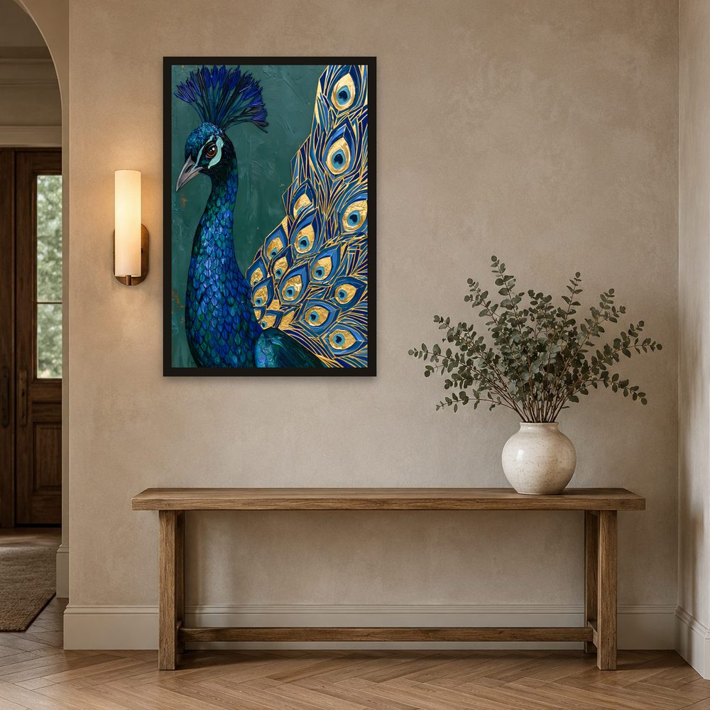 Golden Peacock impasto oil painting wall art by Brunelvi — Ansicht 2