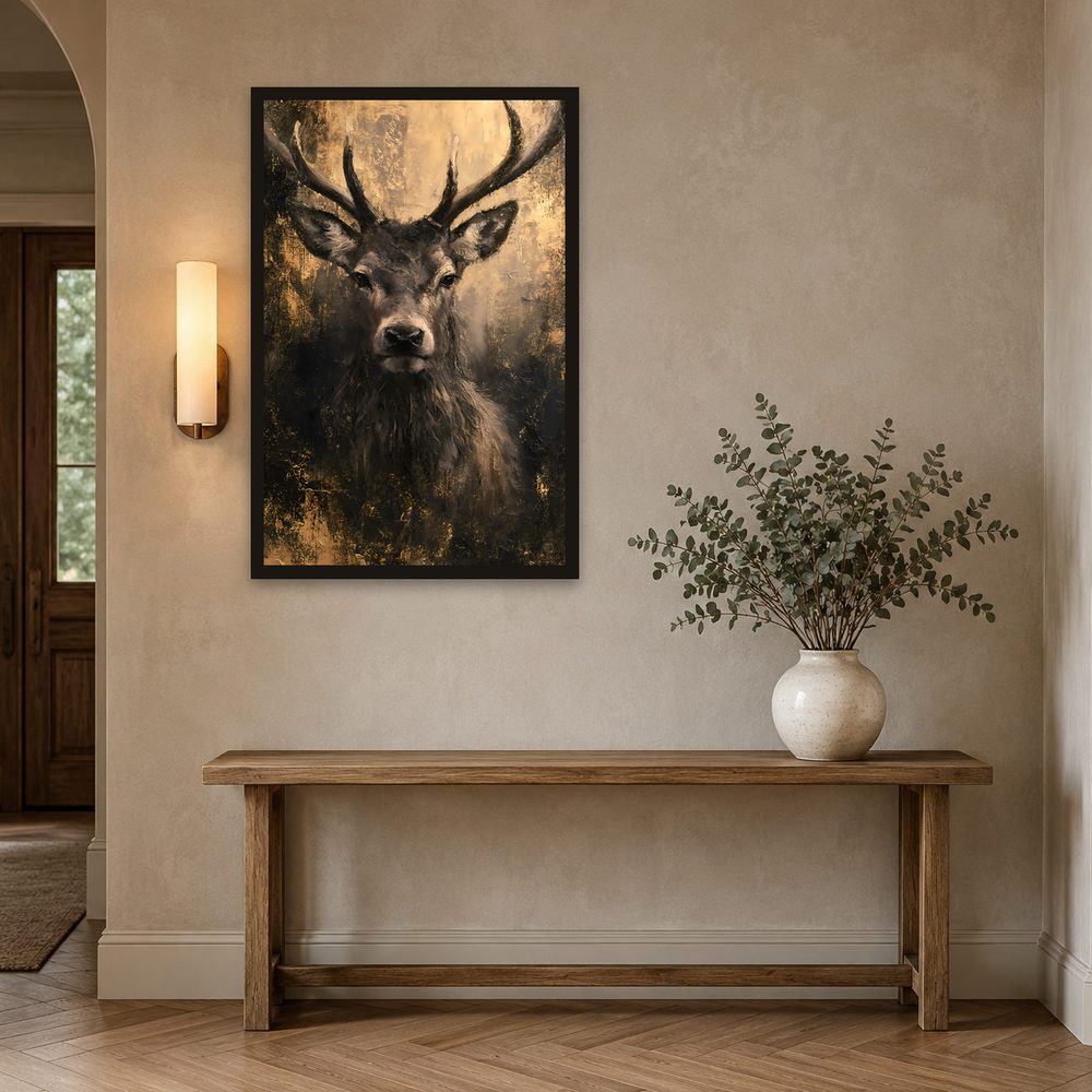Golden Stag impasto oil painting wall art by Brunelvi — Ansicht 2