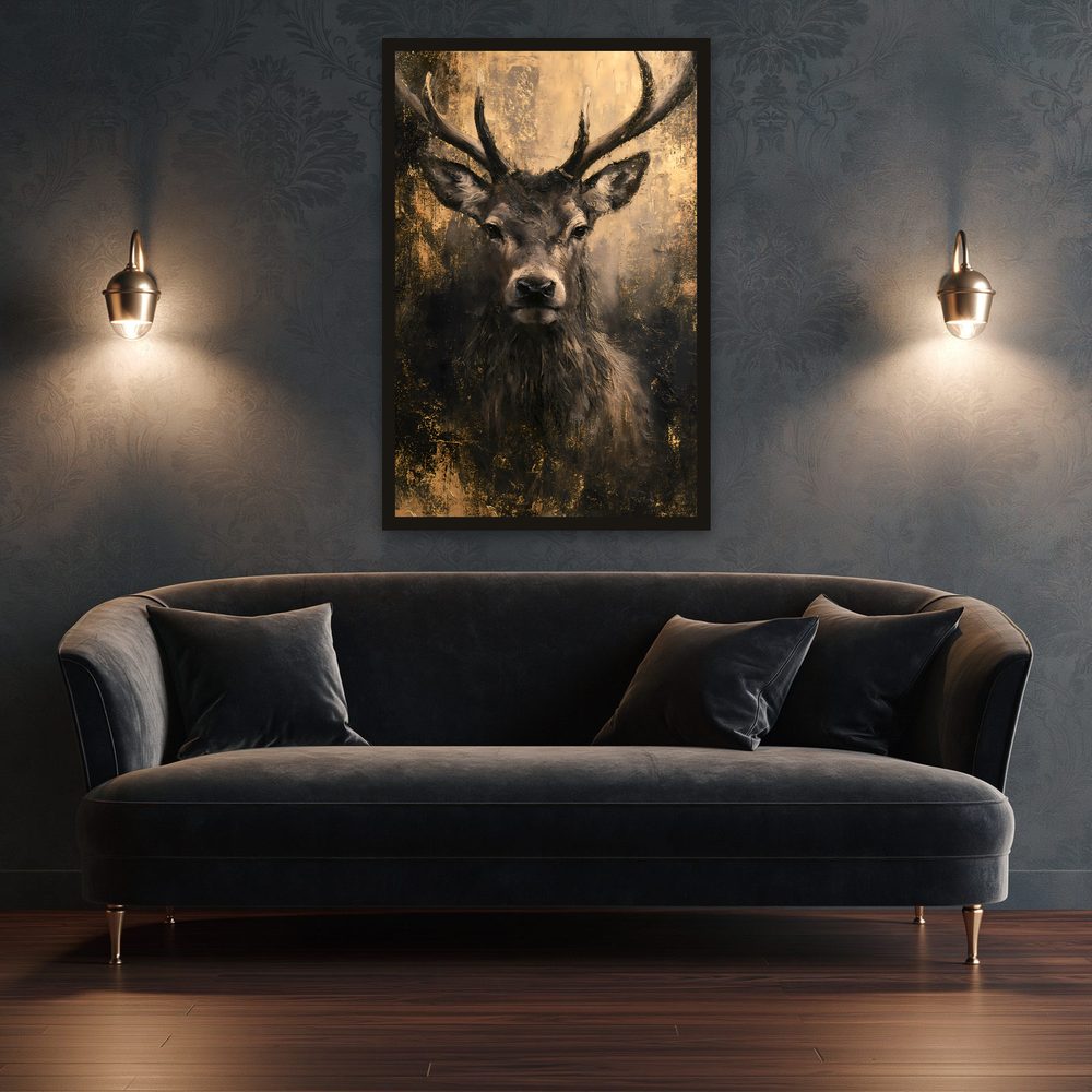 Golden Stag impasto oil painting wall art by Brunelvi — Ansicht 3