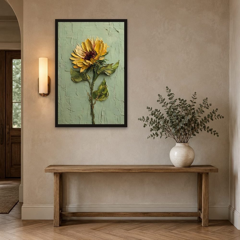 Golden Sunflower II impasto oil painting wall art by Brunelvi — Ansicht 2